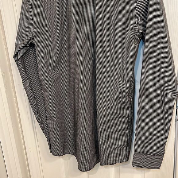 Men’s Black check slim fit button up shirt 15-1/2 34/35 - Picture 8 of 11